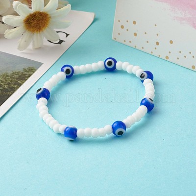 Wholesale PH PandaHall 122pcs Evil Eye Beads Jewelry Making