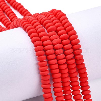 Handmade Polymer Clay Beads Strands, for DIY Jewelry Crafts Supplies, Flat  Round, Colorful, 6~7x3mm, Hole: 1.5mm, about 113~116pcs/strand, 15.55  inch~16.14 inch(39.5~41cm)