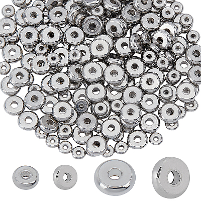 Stainless steel spacer beads, Silver rondelle disk for jewelry making