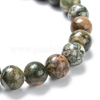 Natürliche Armbänder aus Rhyolith-Jaspis mit Stretchperlen&nbsp;G-A185-01S-1