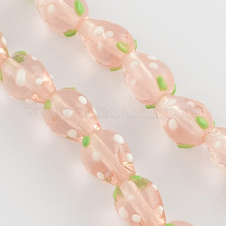 Perles vernissées de fraise 3D ;qnuelles X-LAMP-R109B-16-1