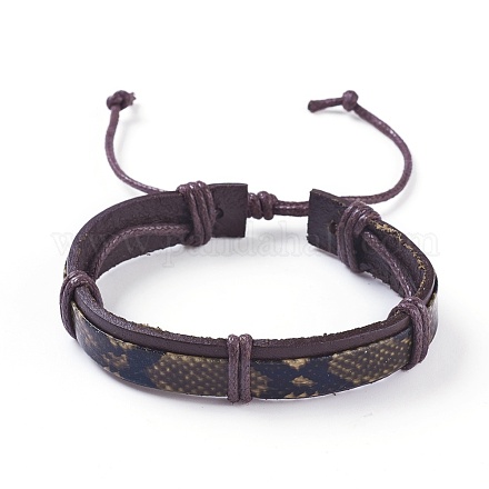 Bracelets réglables de cordon en cuir BJEW-P252-B01-1