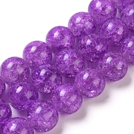 Spray Painted Crackle Glass Beads Strands CCG-Q001-16mm-12-1