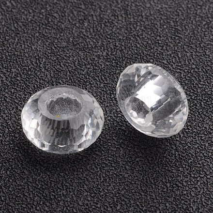 Verre à facettes rondelle européen perles grand trou X-GPDL-F013-12-1