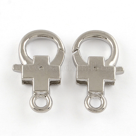 Cross Alloy Lobster Claw Clasps X-PALLOY-S040-07-NR-1