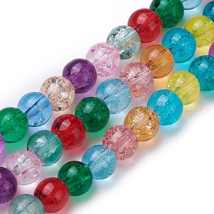 Chapelets de perles en verre craquelé GLAA-F098-02B-21-1