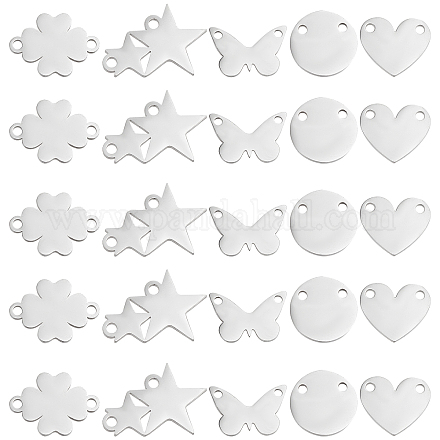 DICOSMETIC 40Pcs 5 Style 201 Stainless Steel Charms STAS-DC0006-79-1