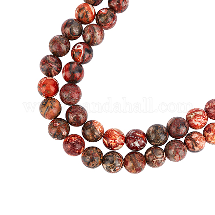 Fili di perle rotonde in pelle di leopardo naturale arricraft G-AR0001-97-1