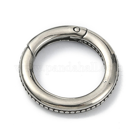 Tibetan Style 316 Surgical Stainless Steel Spring Gate Rings STAS-E191-02AS-1