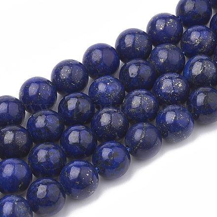 Abalorios de lapislázuli naturales hebras X-G-S295-18-8mm-1