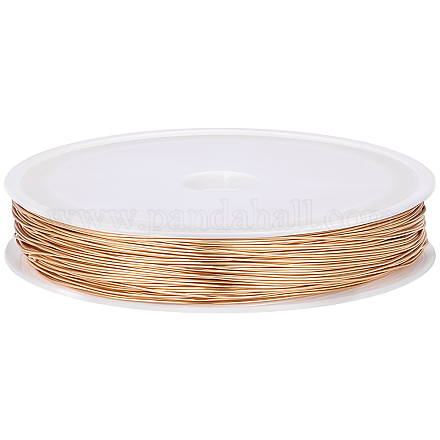 Beebeecraft 24 Gauge Copper Wire 54.6 Yards/50M 18K Gold Plated Copper Round Jewelry Wire Polished Tarnish Resistant with A Spool for DIY Jewelry Making Supplies and Craft(0.5mm) CWIR-BBC0001-02C-B-1