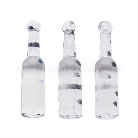 クリアアクリルカボション  水玉模様のボトル  透明  40x9.5x9.5mm  穴：1.6mm TACR-N006-33-1