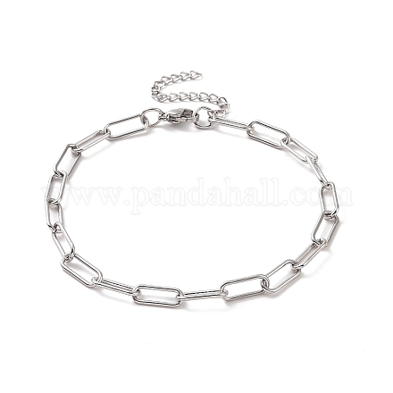 304 pulsera de cadena de clip de acero inoxidable para hombres y mujeres BJEW-E031-03P-01-1
