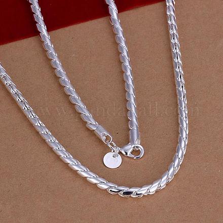 Популярные серебряные латунные витые ожерелья-цепочки для мужчин NJEW-BB12746-20A-1