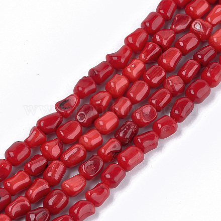 Chapelets de perles en corail synthétique X-CORA-T009-14-1
