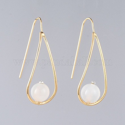 Natural White Moonstone Dangle Earrings EJEW-JE03595-02-1