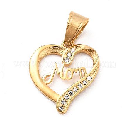Mother's Day Theme 304 Stainless Steel Pendants STAS-K243-20G-1