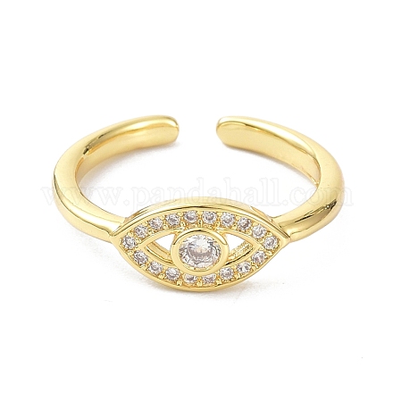 Evil Eye Real 18K Gold Plated Cuff Rings for Women Gift ZIRC-C021-08G-1