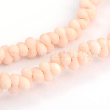 Frosted Glass Bead Strands GLAA-J063-B10-1