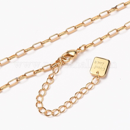 Collares de cadena con clip de latón NJEW-H206-02G-1