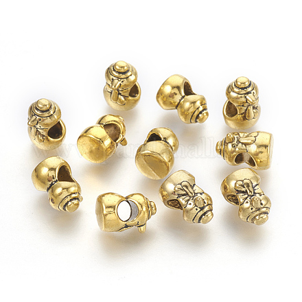 Perles européennes avec gros trou en alliage de style tibétain TIBEB-7965-AG-RS-1