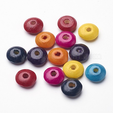 100pièces perles en rondelles mixtes en bois sans plomb X-TB140Y-8-1