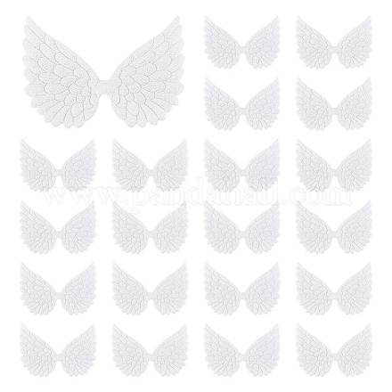 Ahandmaker 50 pezzo di toppe applicate con ali d'angelo glitterate FIND-GA0002-55-1