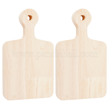 OLYCRAFT 2pcs 9.4 inch Wooden Tray Plates Rectangle Wooden Sorority Paddle Unfinished Solid Pine Wood Plates Natural Wooden Display Plate for DIY Crafts Painting Home Decoration DJEW-WH0034-58A-1