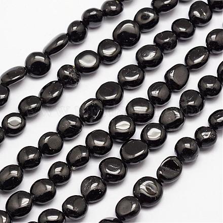 Natürliche schwarze Turmalin Perlenstränge G-L459-07-1