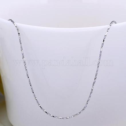 Ожерелья из змеиной цепи из оловянного сплава с платиновым покрытием NJEW-BB10180-18-1