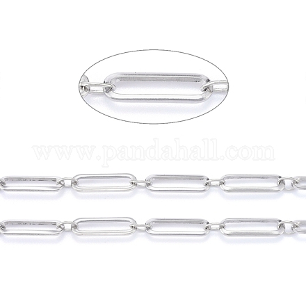 304 Stainless Steel Paperclip Chains CHS-F011-09A-P-1