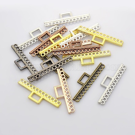 Filigree Rectangle Plating Zinc Alloy Chandelier Components PALLOY-N0099-20-1