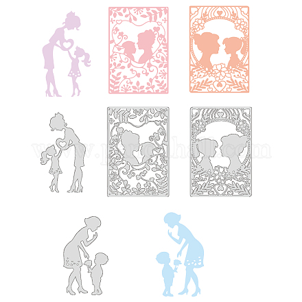 Globleland 4 pz 4 stili stencil per fustelle in acciaio al carbonio per la festa della mamma DIY-DM0001-97-1