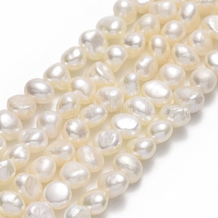 Fili di perle di perle d'acqua dolce coltivate naturali PEAR-A005-08-01-1
