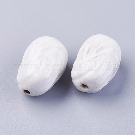 Perles en porcelaine manuelles PORC-R414-7-1