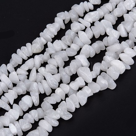 Chapelets de perles de jade blanche naturelle G-F703-02-1