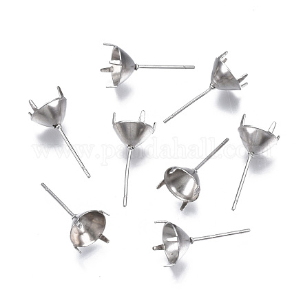 316 montatura per orecchini a bottone in acciaio inossidabile chirurgico STAS-S117-023D-1