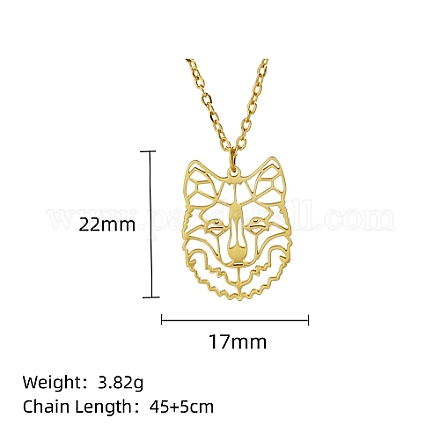 Véritable collier pendentif en acier inoxydable plaqué or 18 carat GF1493-11-1