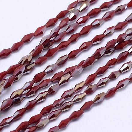 Faceted Bicone Electroplate Glass Beads EGLA-L004A-B06-1