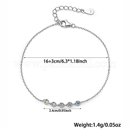 Bracelets à maillons coeur zircon cubique ES9944-1-1