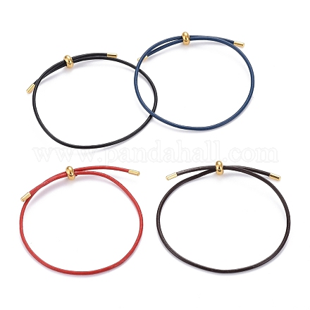Adjustable PU Leather Cord Slider Bracelets BJEW-F412-05G-1