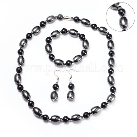 Collares y pulseras elásticas y aretes colgantes conjuntos de joyas SJEW-I198-05P-1