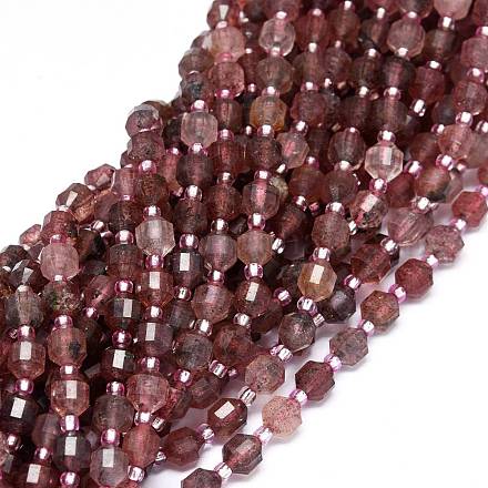 Chapelets de perles aux fraises en quartz naturel G-O201B-35-1
