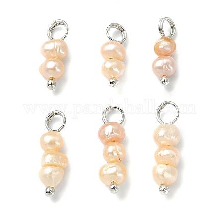 6 pièces 2 styles pendentifs de perles d'eau douce de culture naturelle PALLOY-JF02265-02-1