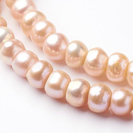 Natural Cultured Freshwater Pearl Beads Strands PEAR-S002-8~9mm-2-1
