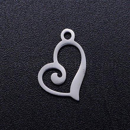 201 Stainless Steel Open Heart Charms STAS-Q201-JN320-1-1