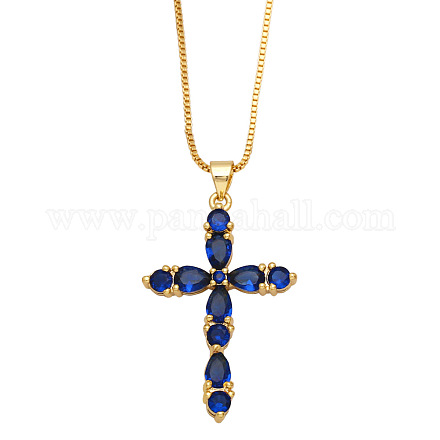 Красочное ожерелье с крестом из циркона в стиле хип-хоп ST5349989-1