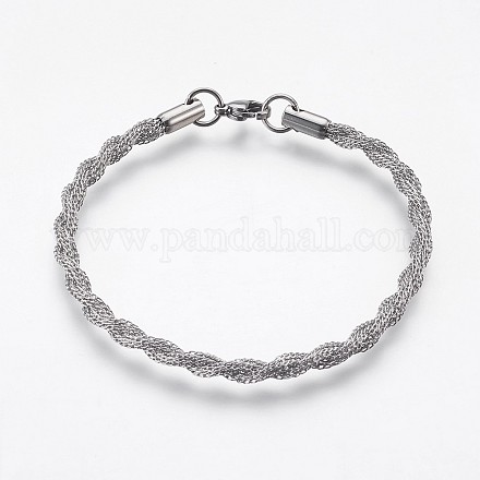 304 Stainless Steel Chain Bracelets BJEW-P236-27P-1