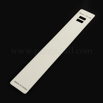 矩形形状厚紙表示カード  ネックレスに使用  ブレスレットとモバイルペンダント  ホワイト  219x35x0.5mm CDIS-Q001-43-1