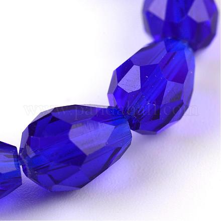 Chapelets de perles en verre transparent GLAA-R024-6x8mm-01-1
